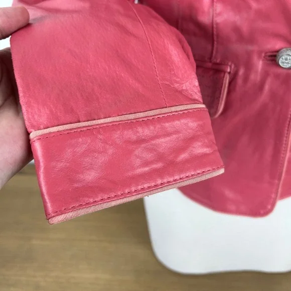 Bradley Bayou Pink Leather Blazer XS Regina George Mean Girls Elle Woods Costume - Picture 12 of 12